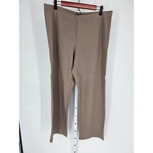 Adrienne Vittadini Collection Women's Tan Straight-Leg Trousers Size XL